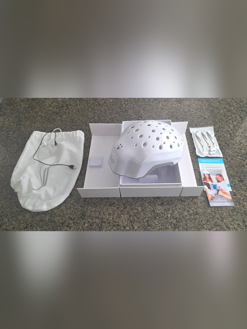 Theradome EVO Laser Helmet Model LH40 Theragrow Red Light for Hair box and paper